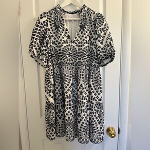 Sugarlips Navy and White Embroidered Dress